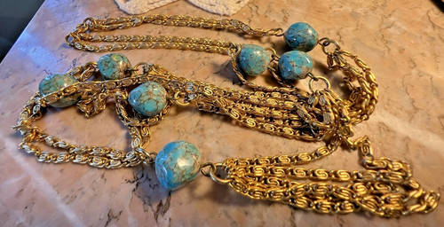 Collier sautoir ancien pierre