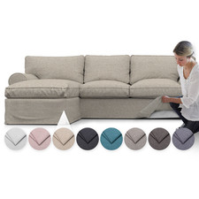 Housse confortable pour canapé d'angle Ektorp R/L - mélange cachemire tissu...