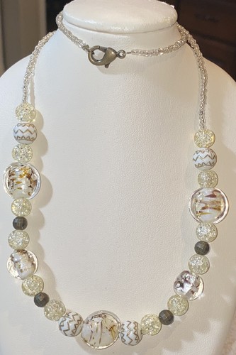 Murano glass necklace white - murano,
