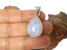 PENDENTIF Pierre de Lune en pierres précieuses en argent sterling 925