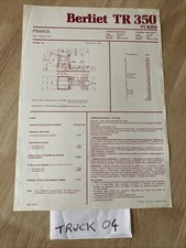 Berliet TR350 turbo caractéristique prospectus camion poids lourd