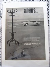 Ancienne publicité de presse originale plastifiée "VW Karmann Ghia"
