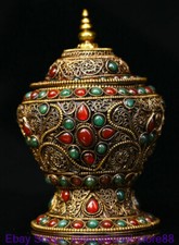 4.8" Rare Old Tibetan Filigree
