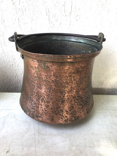 Ancien chaudron cuivre anse - en,