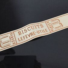 Etiquette LU Ancien Boîte Lefèvre Utile Biscuit Glacés Vanille 1900 49x6,5 cm