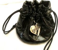 GUESS petit Sac matelassé type bourse cuir vernis noir  Authentique  vintage 
