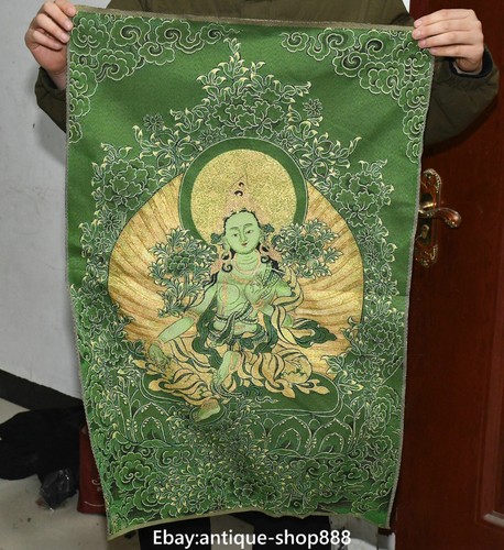 Tibet cloth silk green tara - cloth,