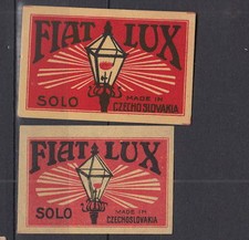 Ancienne   étiquette  allumettes  Tchécoslovaquie  AC53 Fiat Lux 1   