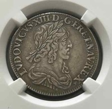 LOUIS XIII Quart écu 1642, Rose, Paris, étoile après Rex, SUP53