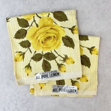 Vintage linen towels - towels, yellow