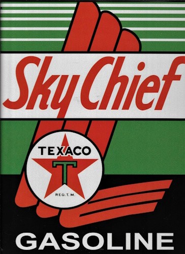 Plaque publicitaire texaco - texaco, sky