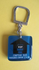 porte clé vintage Bourbon EDF compteur bleu
