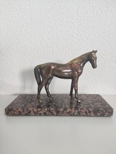Cheval En Laiton Bronze Sur Un