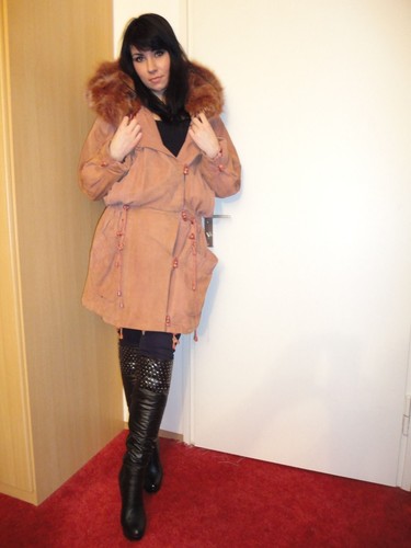 Veste cuir manteau parka - veste,