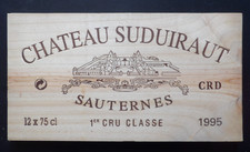 Estampe , façade de caisse vins château SUDUIRAUT 1995  ref 126