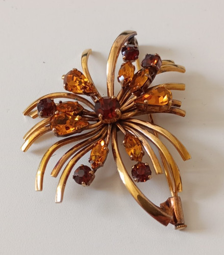Broche ancienne plaqué or - broche,