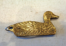 Petit couteau en forme de canard. Laiton et acier. Vintage