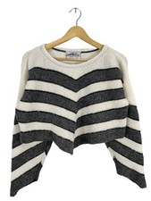 ANTOINE AKOPIAN Pull court Dames Pull T EU 40 blanc-noir style décontracté