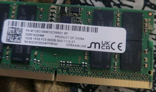 Mémoire micron 16go ddr5 - micron,