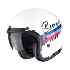 Casque Jet Scorpion Belfast Evo Adonis (Blanc/Rouge/Bleu) Taille: S (55)