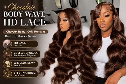 Perruque body wave chocolat - perruque,