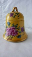 Limoges porcelain candy dish in the shape of a bell, hand painted and signed