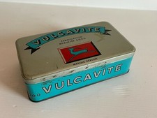 Ancienne Boîte Publicitaire Vulcavite Rustine Pneu Tôle  Déco Garage vintage 