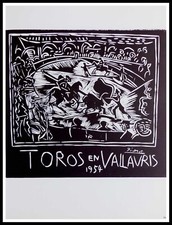 Pablo PICASSO : Toros en Vallauris,  lithographie signée 1959