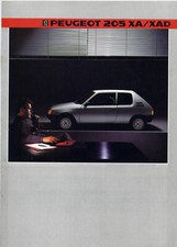Catalogue prospekt brochure Peugeot 205 1985 XA XAD utilitaires FR