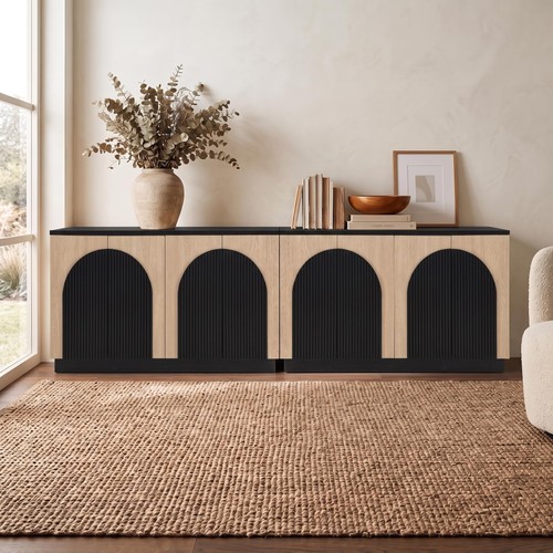 110 fluted wood sideboard - 110",