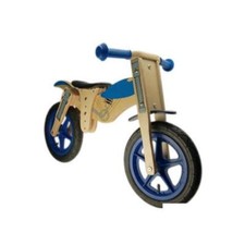 Velo sans pedale en bois ''draisienne'' -style moto- bleu des 20 mois a 4 ans