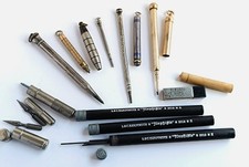 Lot crayons porte-mine anciens argent Antique mechanical pencils silver old nibs