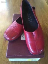 Mocassins pieds sensibles cuir Medicus Femme, confort, P 37 rouge largeur G
