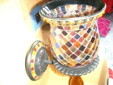  1  APPLIQUE  MURALE   ETHNIQUE  CARREAUX  DE  MOSAIQUE   "  PARTYLITE "  RARE 