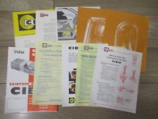 LOT DE 10 PROSPECTUS CIBIE 1968 BIODE  REGLOSCOPE CEINTURES  35  SPECIAL R16