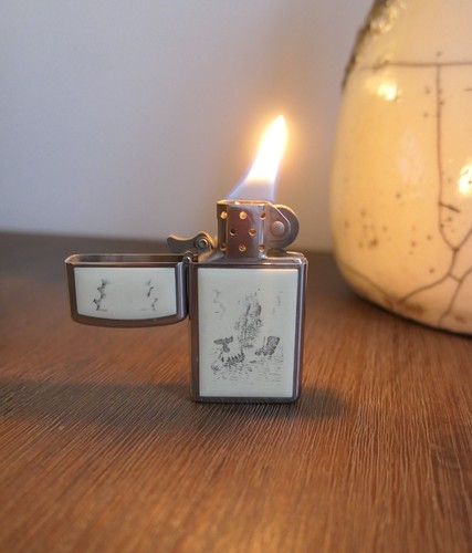 Briquet zippo scrimshaw - scrimshaw, ship