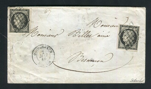 Rare lettre double port - en,