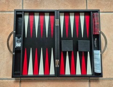 Renzo Romagnoli Backgammon en cuir noir