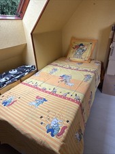 HOUSSE DE COUETTE + TAIE OREILLER TINTIN les 7 boules de cristal 1998 Vintage