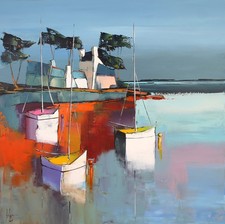 Toile XL 80x80cm Direct atelier d'artiste Douchez Tableau original Bretagne