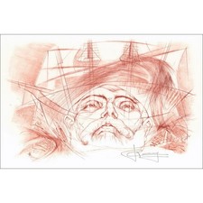 CARRANCE Raymond - Lithographie originale sur soie "Portrait" 40x59cm