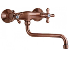 Schläfer | Robinet de cuisine mural de style antique évier / évier en cuivre