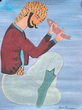 Tableau orientaliste signé Adnene Chennaoui  Sidi Bou Saïd  ( TUNISIE)