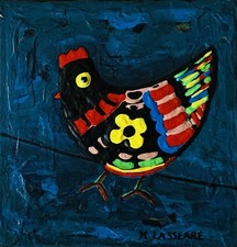 Tableau Peinture Sur Toile La Poule Signé