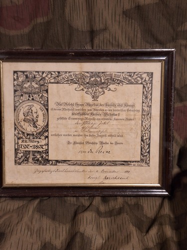 Certificat médaille souvenir