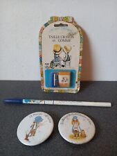 VINTAGE LOT HOLLY HOBBIE CRAYON GOMME TAILLE CRAYON BADGES
