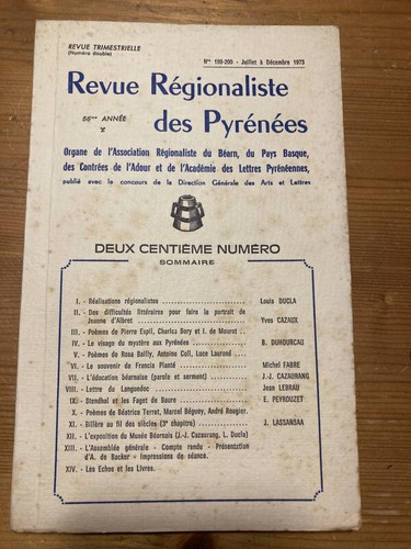 Revue régionaliste pyrénées - régionaliste,