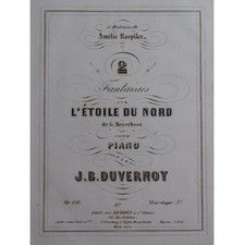 DUVERNOY J. B. Fantaisie No 2 sur l'Etoile du Nord op 226 Piano ca1855