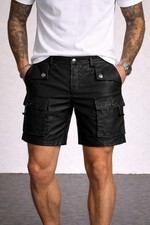 Nouveau short cuir noir à - nouveau,