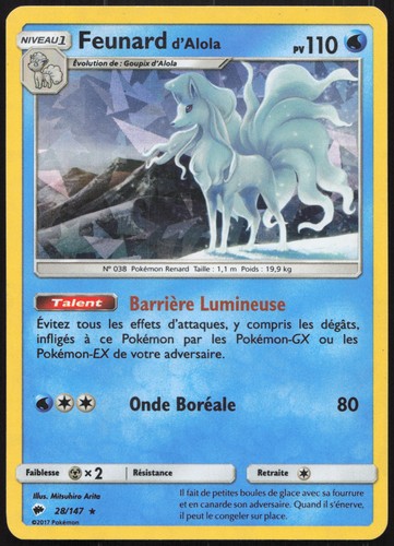 Carte pokémon feunard alola - pokémon,